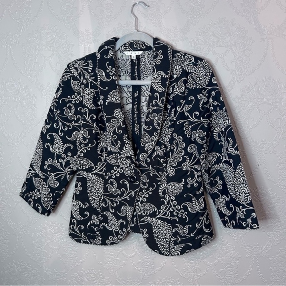Cabi Blazer black white 6 tapestry great condition